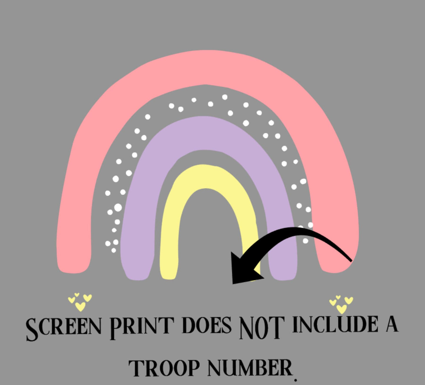 Rainbow With Dots Screen Print Transfer Ready To Press / Rainbow With Dots  Screenprint Ready To Press / Scout Troop Screenprint