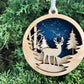 3D Woodland Scene Ornament / Christmas Ornament / Wooden Ornament / Woodland Ornament / Deer Ornament / 3D Ornament