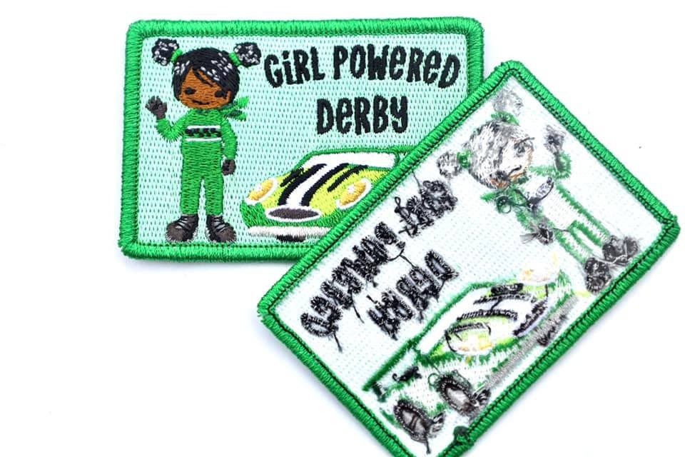 Girl Powered Derby Fun Patch / Girl Scout Fun Patch / Girl Powered Derby AA Version Fun Patch / Derby Fun Patch