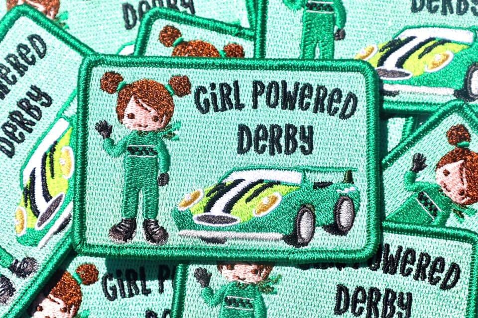 Girl Powered Derby Fun Patch / Girl Scout Fun Patch / Girl Powered Derby Caucasian Version Fun Patch / Derby Fun Patch