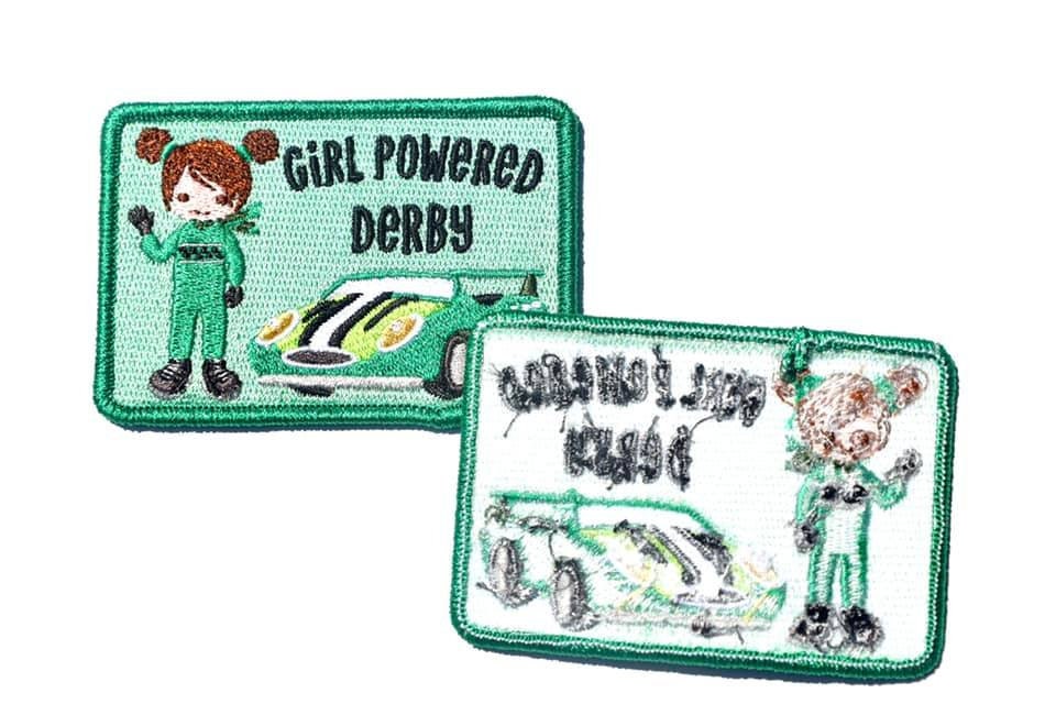 Girl Powered Derby Fun Patch / Girl Scout Fun Patch / Girl Powered Derby Caucasian Version Fun Patch / Derby Fun Patch