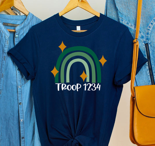 Rainbow and Stars Troop Shirt / Scout Troop Shirt / Troop Shirt for Scouts / Troop Shirt / Rainbow Shirt