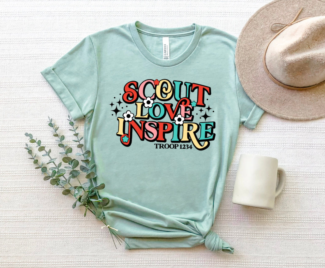 Scout Love Inspire Shirt / Retro Scout Troop Shirt / Vintage Feel Scout Troop Shirt / Scout Troop Shirt